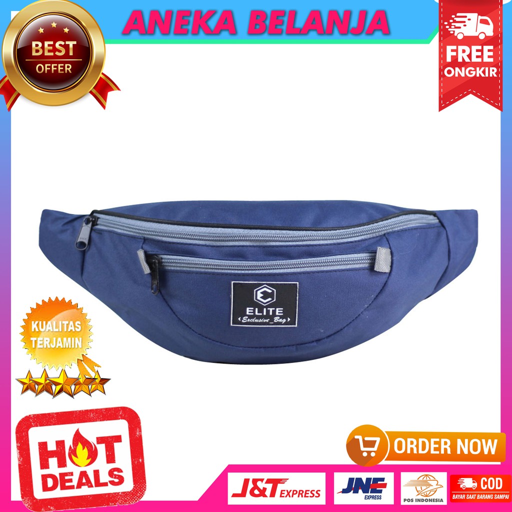 New Arrival Waistbag Khusus Pria Terbaru Fashionable Navy Bisban Keren Berkualitas Tas Hangout Bagus