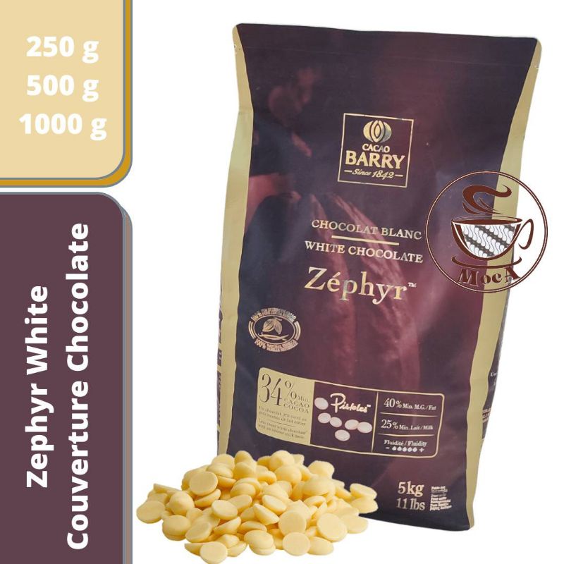 

100 250 GRAM ZEPHYR WHITE COUVERTURE BELGIAN CHOCOLATE COIN CALLEBAUT COKLAT PUTIH