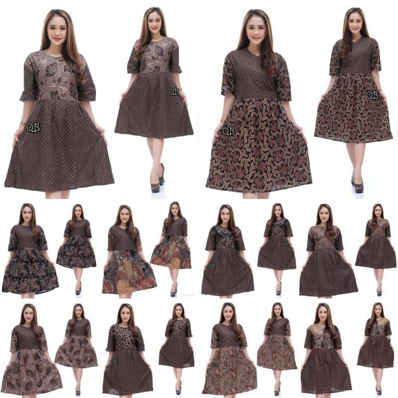 DRESS VIRAL BATIK KERJA SANTAI QB