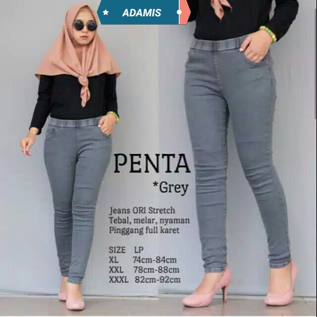 CELANA WANITA JEANS WANITA Bahan Softjeans Legging Jegging Melar Pinggang Karet Murah