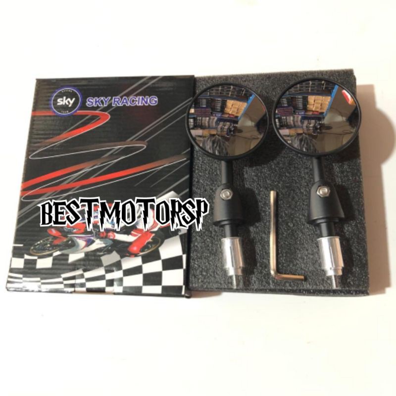 Spion Jalu Bulat Bar End Kaca Cembung CNC Universal Motor Nmax Aerox Ninja Vixion R15 R25 Dll