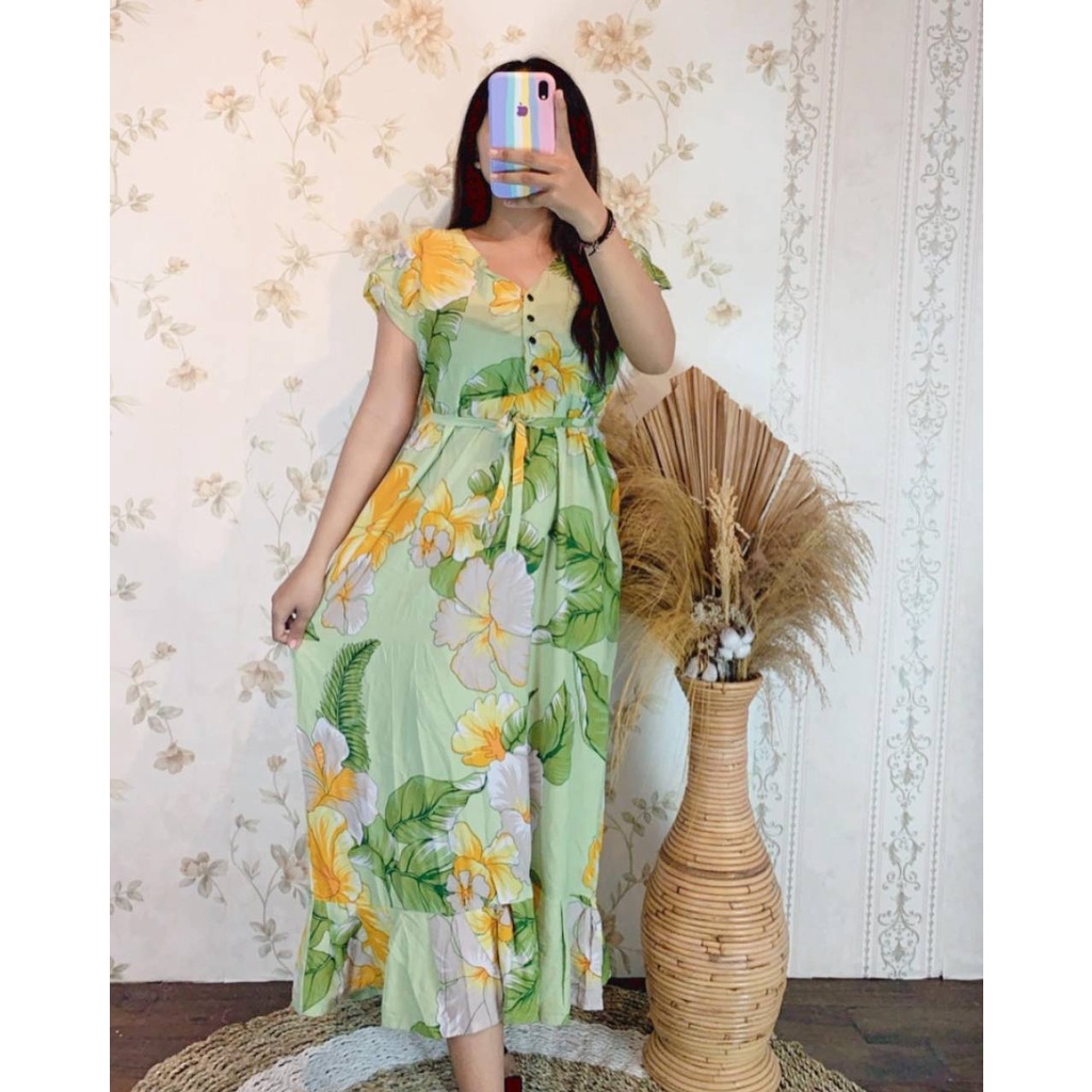 Daster Mahalini/Daster Bali Murah Baha Rayon Adem/Daster Rempel Bawah/Daster Kancing Dada/Busui