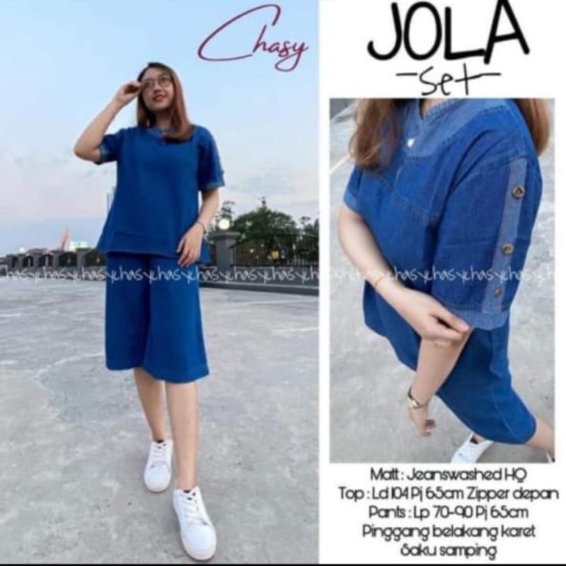 STELAN JEANS WANITA SET BAJU SETELAN JINS DENIM / ONESET JUMBO