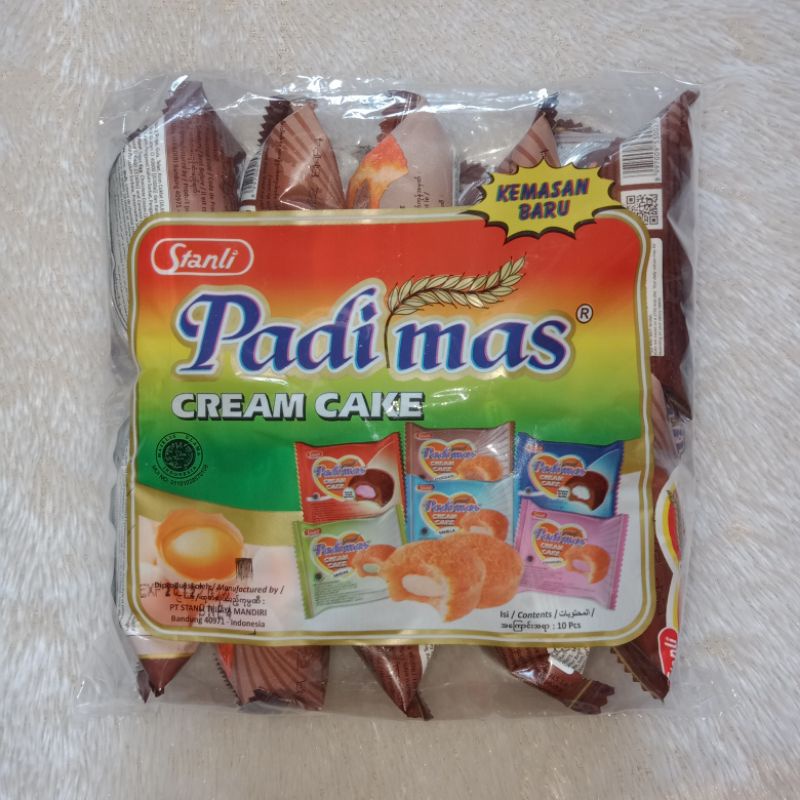 PADIMAS BOLU CREAM CAKE ANEKA RASA COKLAT PANDAN STRAWBERRY 10GR @PACK ISI 10 PCS