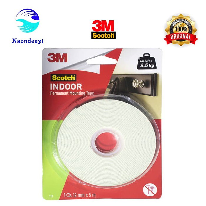 

Indoor Permanent Mounting Double Tape 3M 12 mm x 5 mm Scotch 110