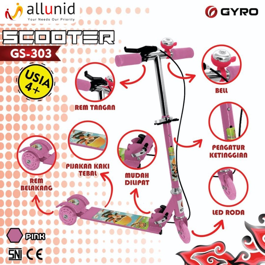 Scooter Anak Lipat Gyro GS-303 - Skuter - Otoped