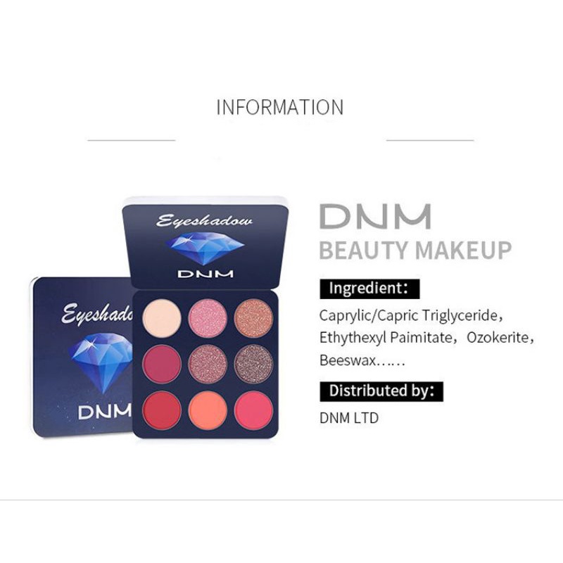 DNM Original Beauty Make Up 9 Colors Eyeshadow Disc Palette Kosmetik Alis 9 Warna