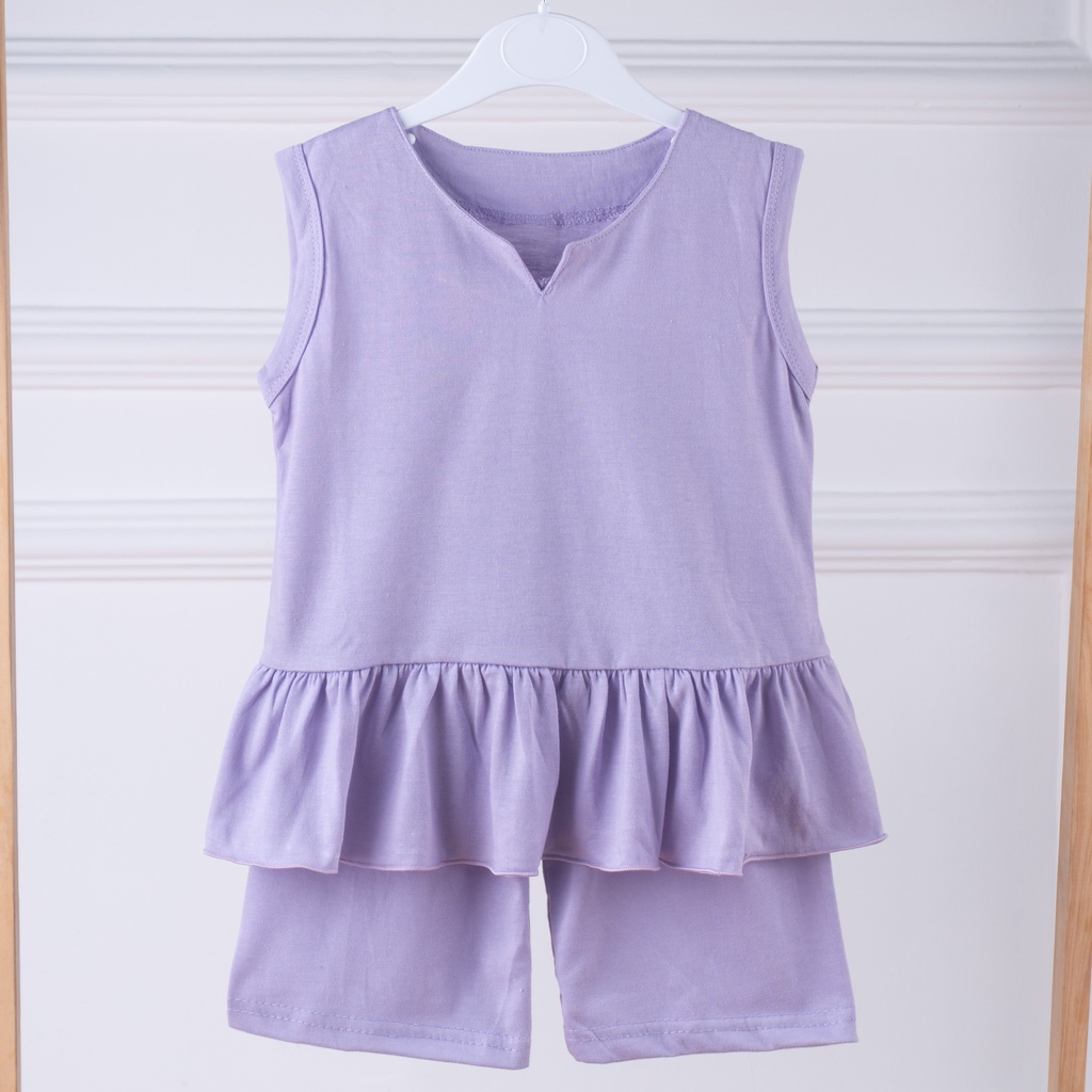 IL - SET SINGLET BRINA ANAK PEREMPUAN RUFFLE / SETELAN SINGLET RUFFLE TANPA LENGAN BALITA ANAK PEREMPUAN