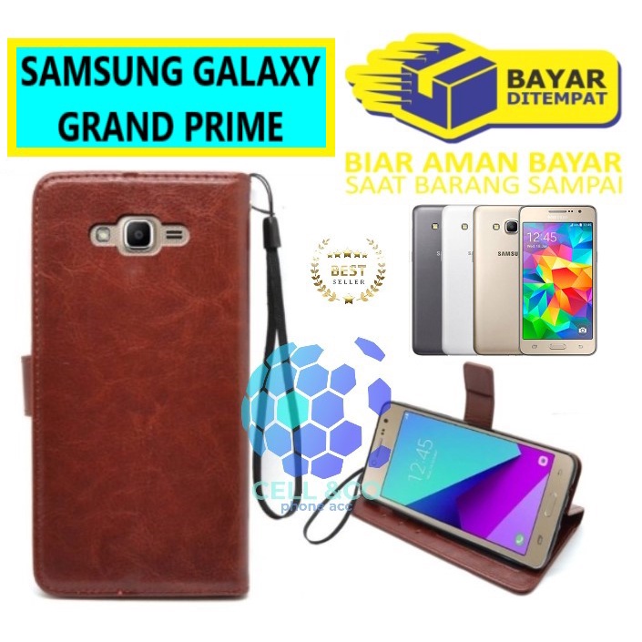 Flip cover SAMSUNG GALAXY GRAND PRIME Flip case buka tutup kesing hp casing flip case leather wallet