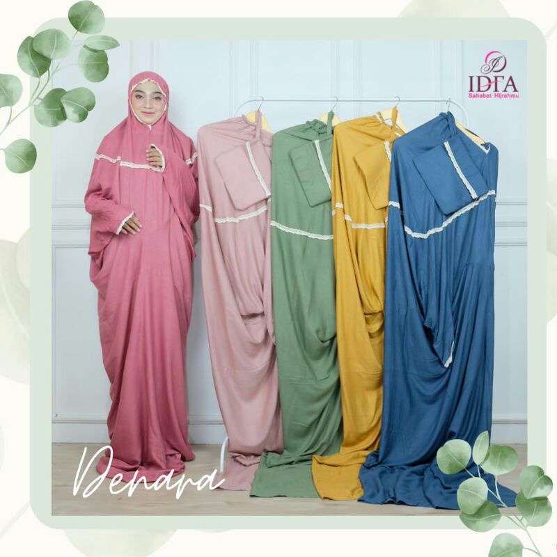 Mukena Terusan Polos Renda Denara/ Grosir Mukena Solo Jumbo