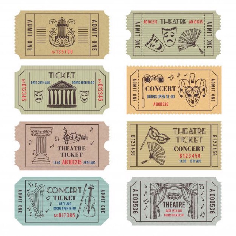 

[STIKER] ticket-concert-stiker buku-aesthetic-random-for phone case-random-per pack