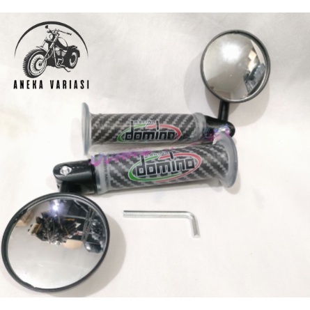 SPION JALU BULAT + HANDGRIP KARBON CARBON  UNIVERSAL MATIC BEBEK NMAX PCX LEXI DLL