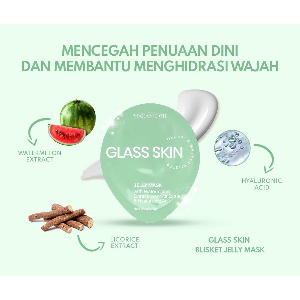 ❤ RATU ❤ Madame Gie Jelly Mask | Masker Wajah Jeli Clariry Soothe Glass Skin