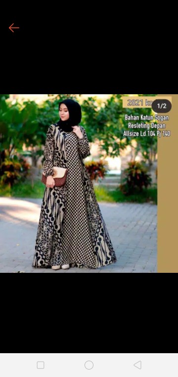 Gamis Batik Peplum Sogan Nyaman Di Pakai
