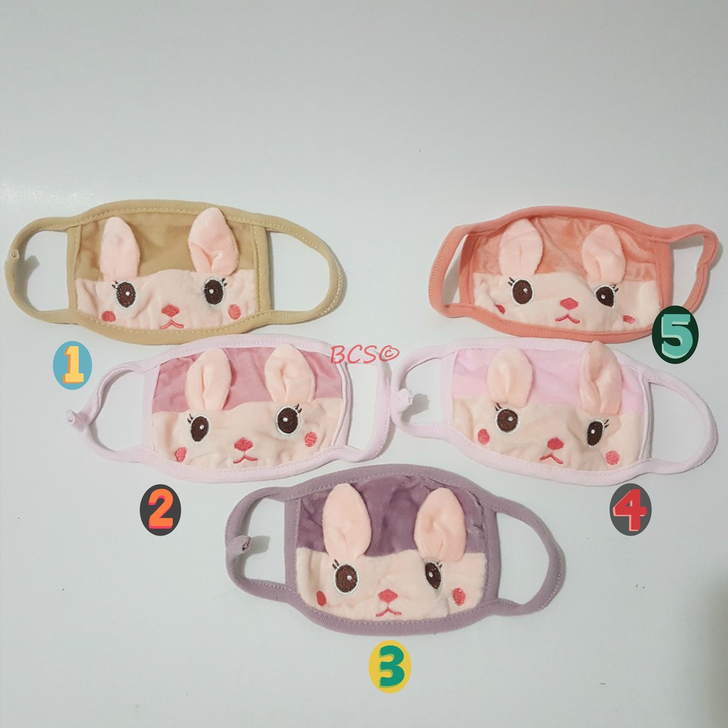 Masker Pelindung Debu Wajah Khusus Anak Kecil Karakter Lucu Kelinci