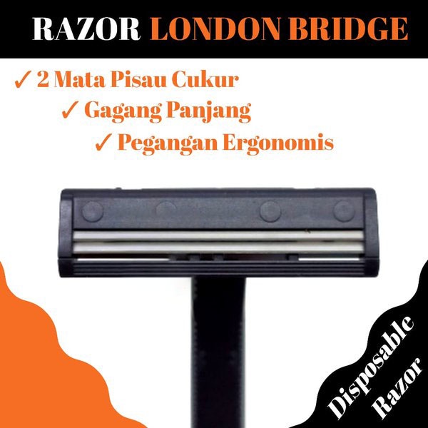 Razor Gillette London Bridge 2 Layer Disposable Razor Alat Cukur- 3PC