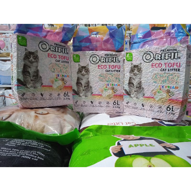 pasir orifil ECO tofu cat liter 6liter aroma creem