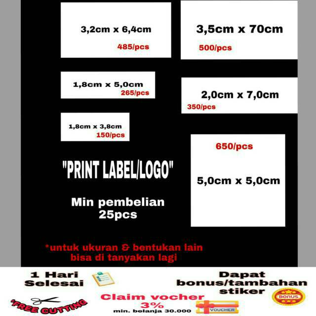 

LABEL/LOGO MURAH | 1 HR JADI | URGENT ORDER ¦PROMO 17an