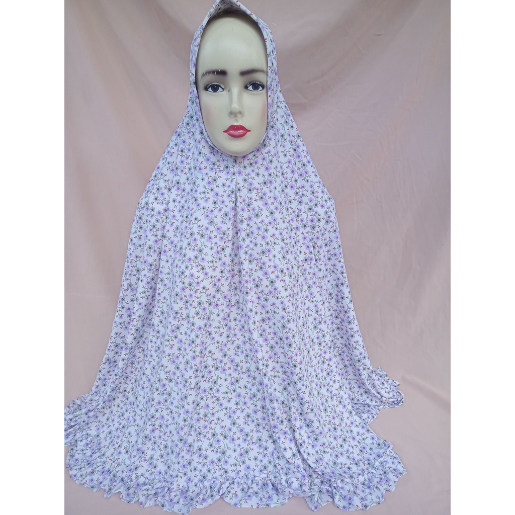 Kerudung bergo hijab jilbab instan rempel syar'i motif bunga kecil