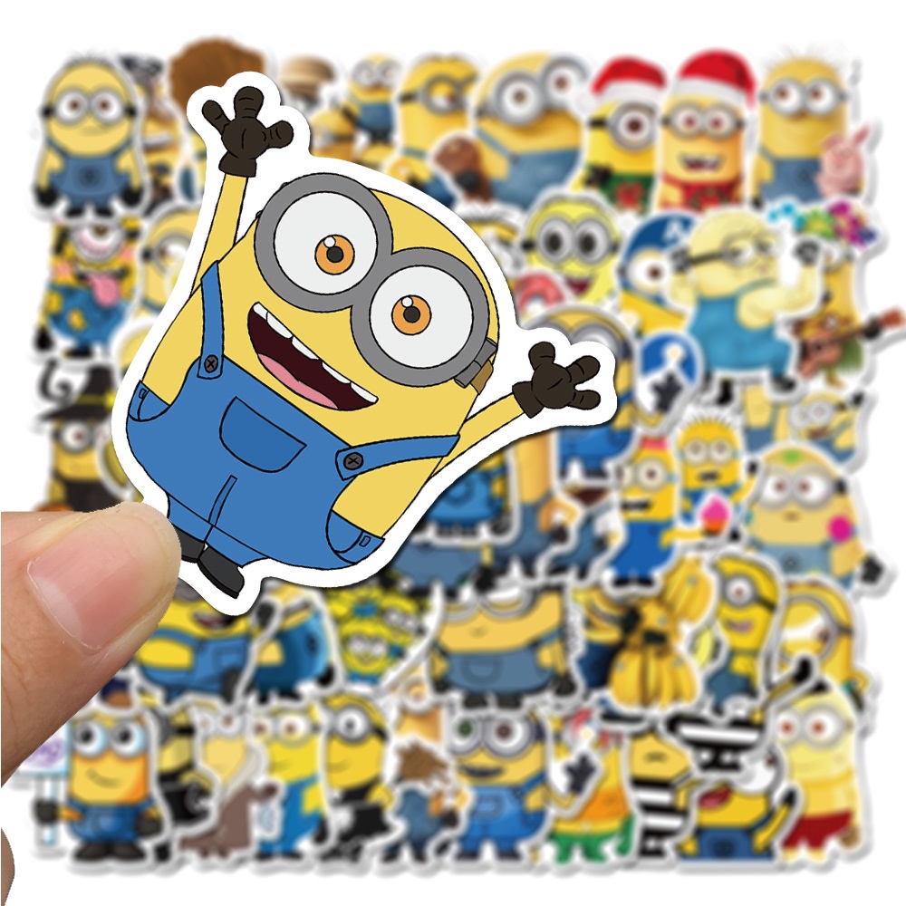 50pcs Stiker Graffiti Kartun Minions Anti Air Untuk Dekorasi Komputer / Handphone / Notebook / Koper / Helm