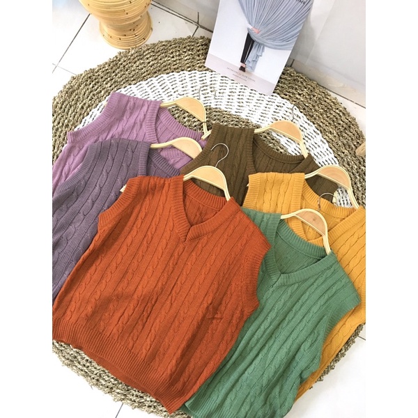 Rajut Wanita Premium Kekinian Rompi Knit Terbaru VEST LING CABEL Outerwear Rajut Rompi OVERSIZE XXL