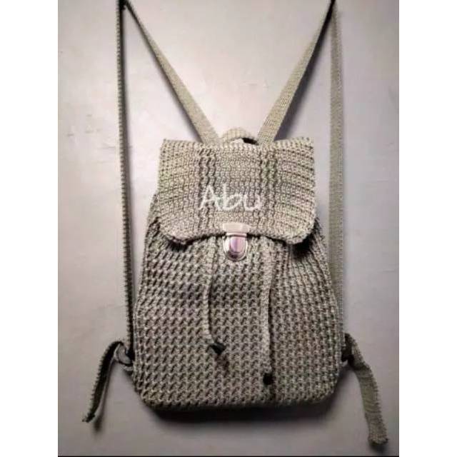 TAS RAJUT RANSEL POLOS WANITA