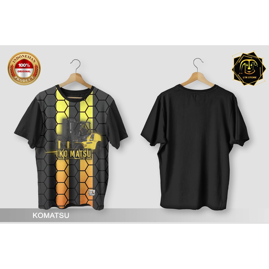 [ BAYAR DI TEMPAT ] BAJU PRINTING GAMBAR EXCAVATOR KOMATSU -  KAOS DISTRO ORIGINAL GAMBAR ALAT BERAT