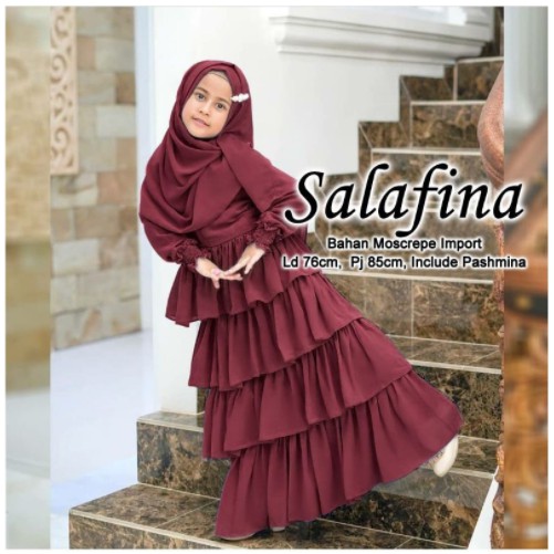 Big Sale Terbagus ( 4 - 5 Tahun ) Gamis Anak Syari Azila Kids Saleha Series Lebaran All Moscrep Tile