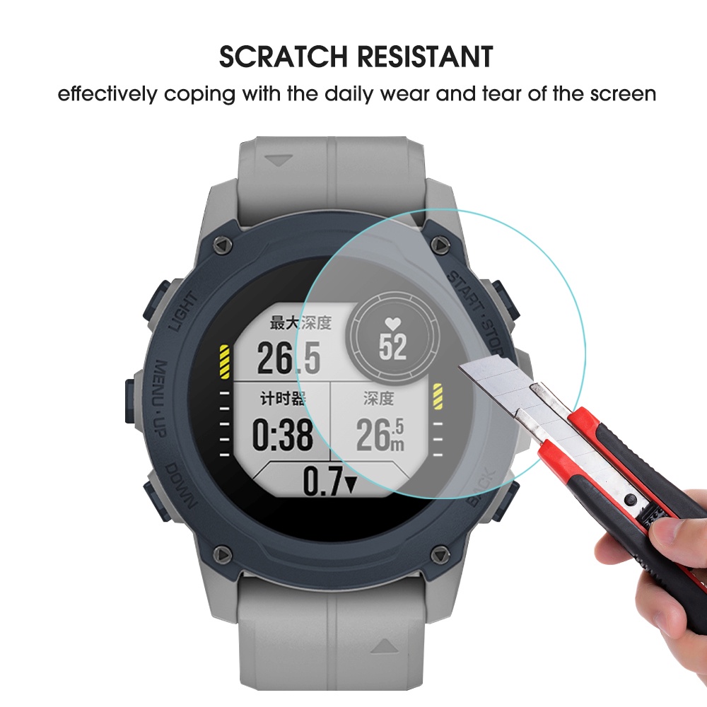 1pc Film Pelindung Layar Tempered Glass Anti Gores Untuk Smartwatch Garmin Descent G1