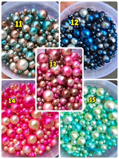 mutiara bulat tanpa lubang round pearl no hole dekorasi aksesoris hiasan resin hiasan clay aksesoris donehandymade done handymade jual bahan kerajinan tangan manik done handymade