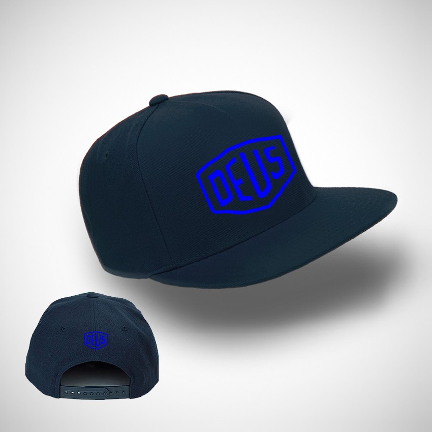 Topi Pria  Topi Snapback Logo Deus USA Blue