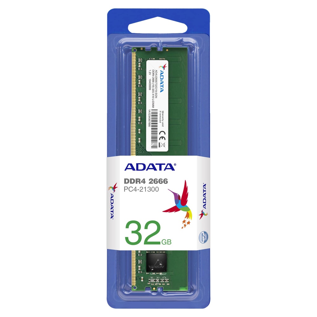 ADATA RAM Memory DDR4 Value Series PC21330 Dual Channel 4GB, 8GB PC21300