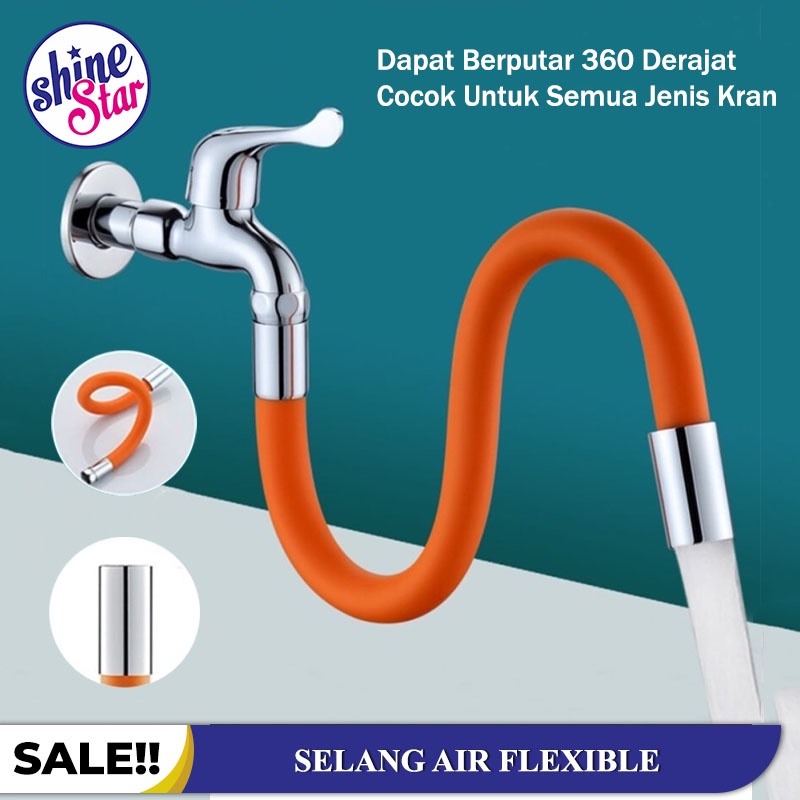 SHINE STAR - [ BISA COD ] Selang Kran Air Flexible Putar 360 Derajat / Sambungan Kepala Keran Air Wastafel Cuci Piring Flexible