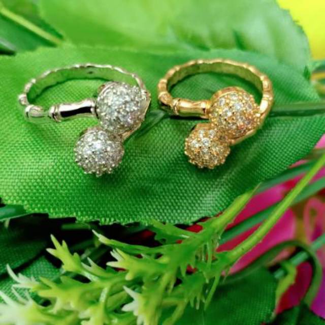 Xuping cincin permata lapis emas mata bulat