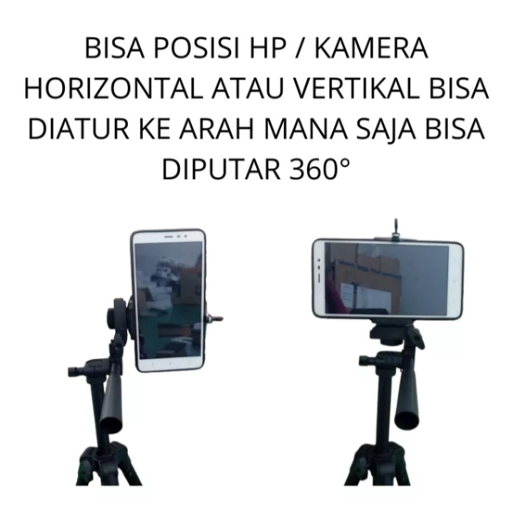 Tripod 3120 Black Tripod HP dan Kamera Universal 1M+ Free Holder U Kaki Stabilizer 1 Meter - Berkualitas