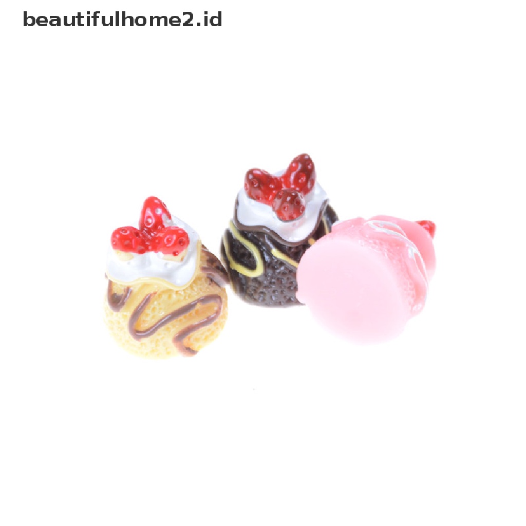 (Beautifulhome2.Id) 5pcs Miniatur Kue Dessert 3d Bahan Resin Untuk Aksesoris Rumah Boneka