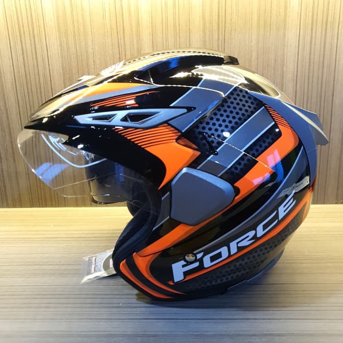Helm Half Face Double Visor Anti Pecah  Force Cassanova Glos