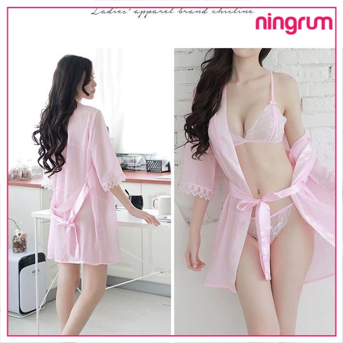 Ningrum Pakaian Dalam Wanita Lingerie Sexy Set Bra Lingerie Dan G-String Pakaian Dalam Wanita Korean Fashion - 4001