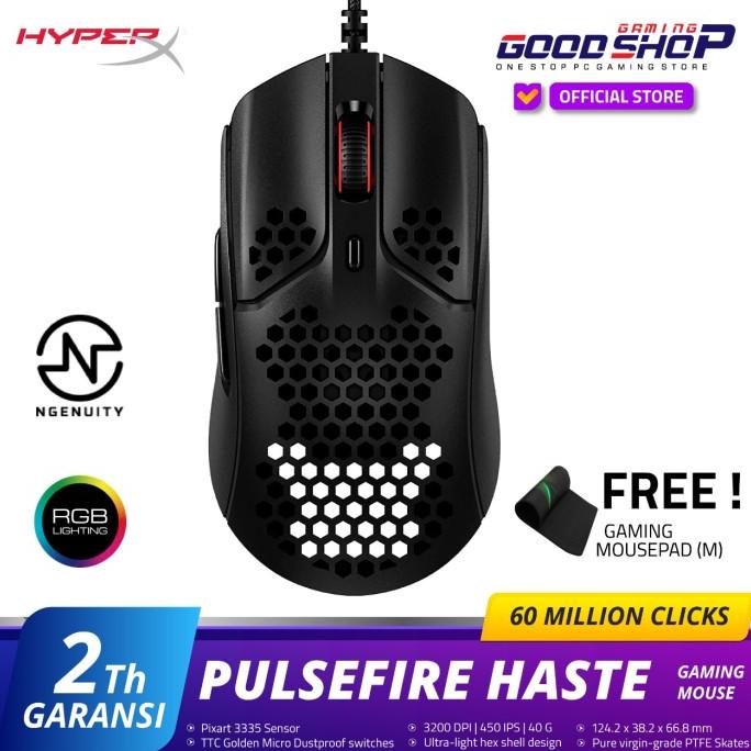Mouse Gaming HyperX Pulsefire Haste - Ringan, Ambidextrous, RGB