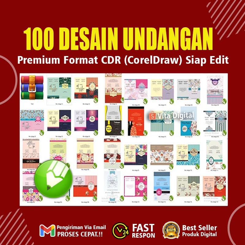 100 Desain Undangan Premium Template Coreldraw Siap Edit