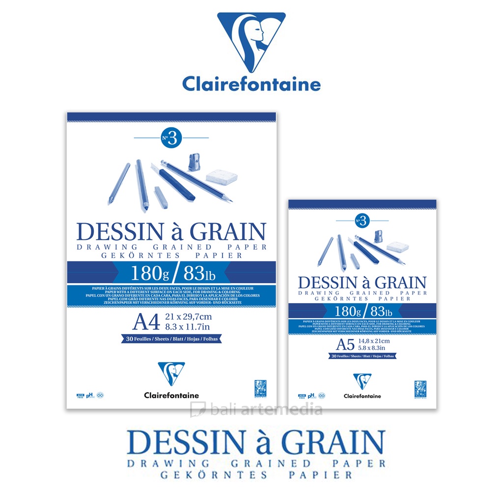 Clairefontaine Drawing Paper Sketch Pad - Dessin a Grain