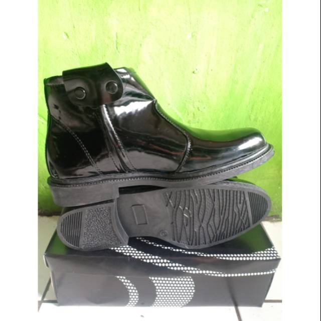 Sepatu pdh pantopel boot kulit resleting satpam security paskibra tni ad polisi