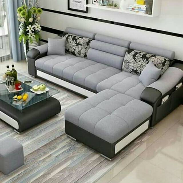 SOFA L SHAPE CANTIK MINIMALIS MODERN TERBARU KUALITAS PREMIUM GRADE A ORI