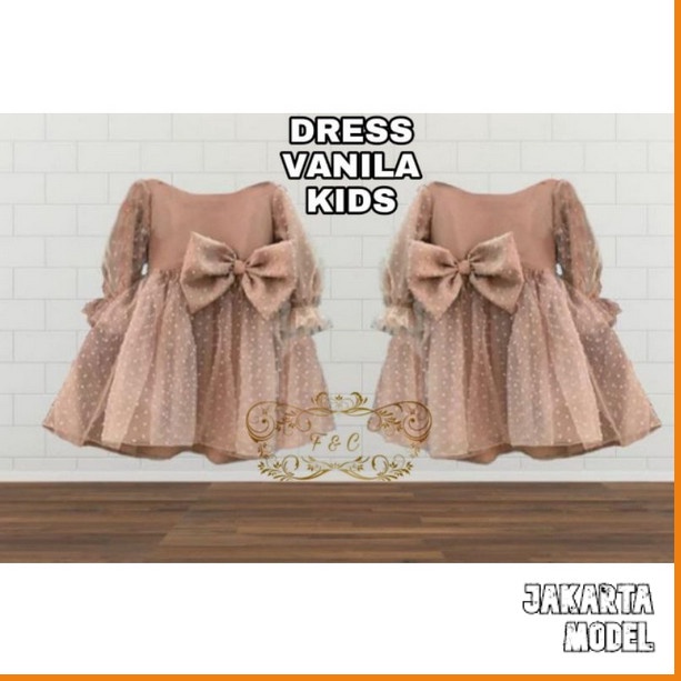 Baju Dress Pesta Anak Perempuan Usia 3 4 5 6 7 8 TH Import Korean Style Modern Murah Trend asa Kini 