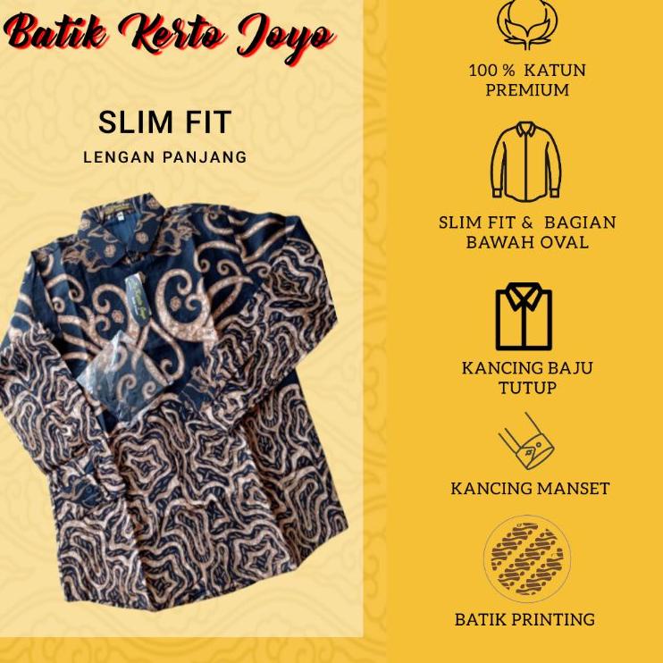 Big Sale.. Batik Pria Lengan Panjang Slim Fit Keris Prabuseno Modern Premium Kemeja Batik Cowok Alis