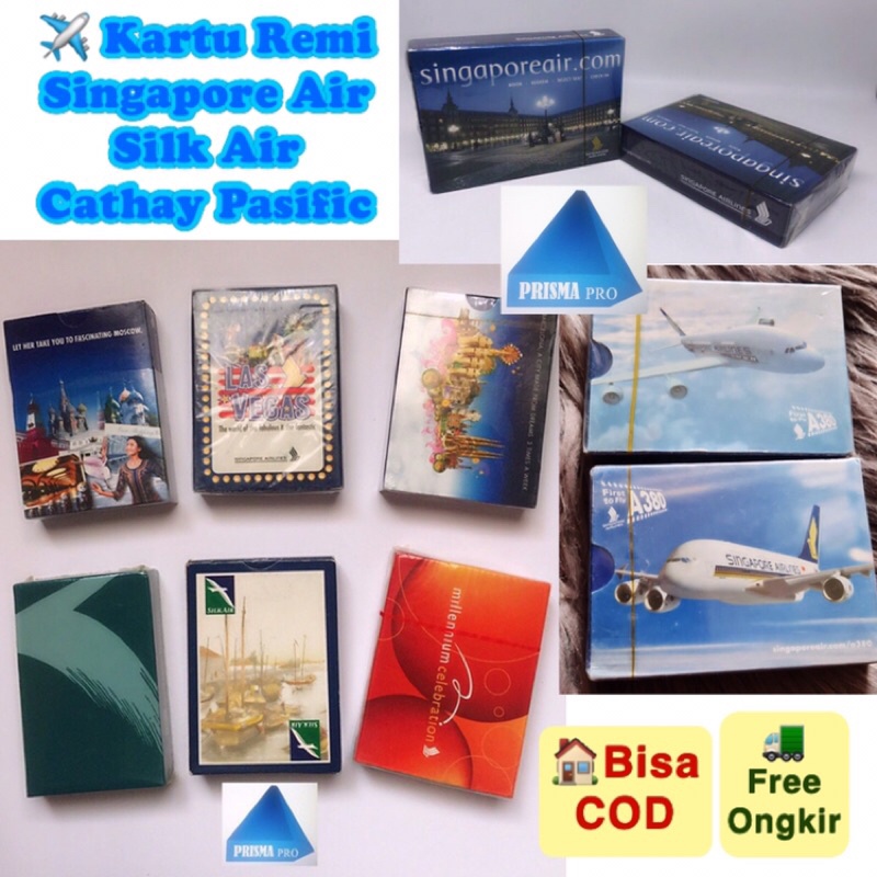 Kartu Remi Singapore Air Cathay Pasific Silk Air Poker Card Limited Edition Original Premium