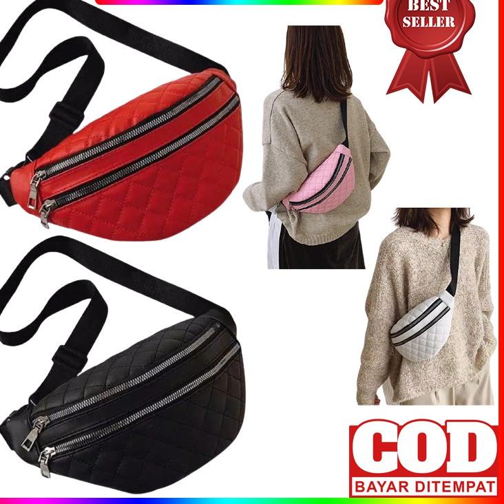 Waistbag Wanita NADIA PREMIUM Tas Selempang Slempang Dada Depan Pinggang Cewek Slingbag Perempuan –K