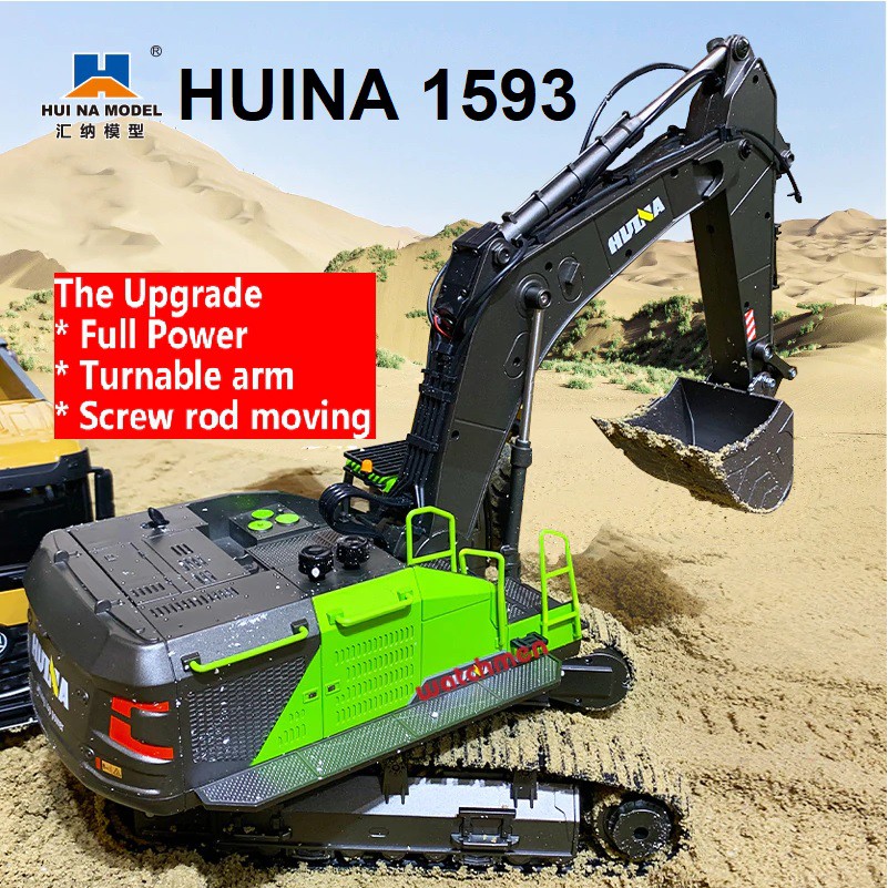 Huina 1593 RC Excavator 1/14 22CH Alat Berat Heavy Tool VS Huina 1592