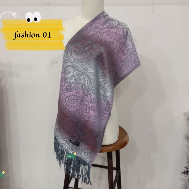 syal pashmina motif gradasi || syal || scarf || selendang || shawl || pashmina