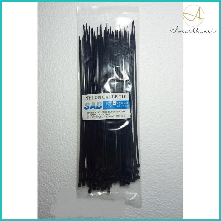 

Kabel Tis 200Mm X 2.0 Hitam Sab (100Pcs) Baqul
